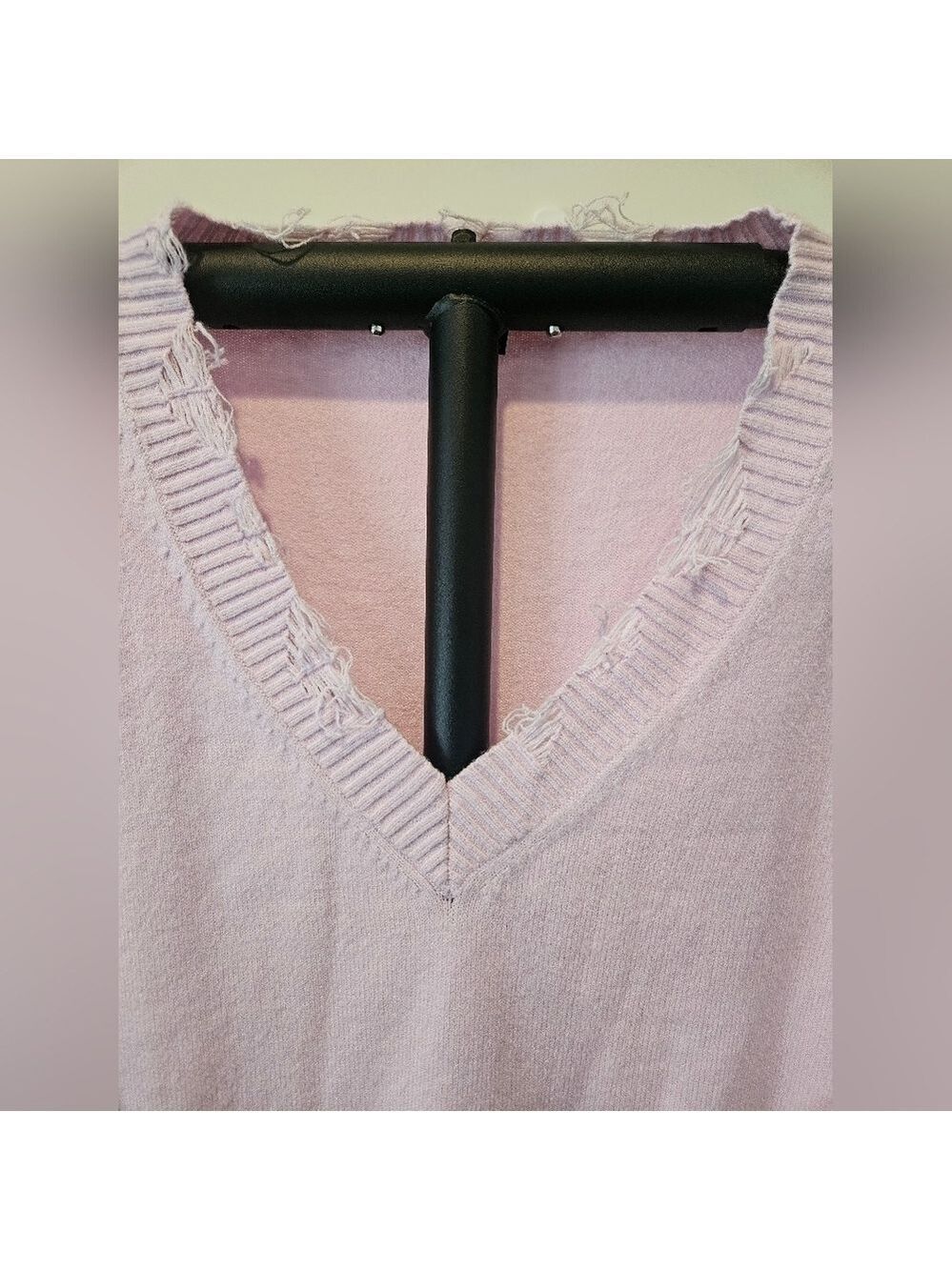BROOKLYN KARMA WOMEN'S PINK DISTRESSED GRUNGE KNIT CROPPED TOP SIZE MEDIUM - Picture 5 of 12